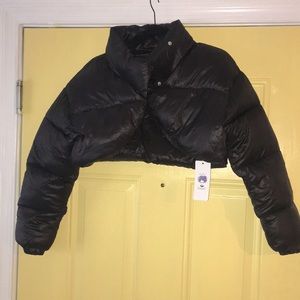 BOGO 2 left size (S) Black and Cream bust line short bomber jacket $10 or 2/$15